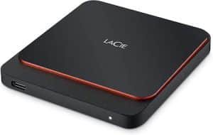 LaCie Portable SSD, 1 To, externe SSD, 2.5", USB-C, USB 3.0, Mac, PC, services Rescue valables 3 ans (STHK1000800)