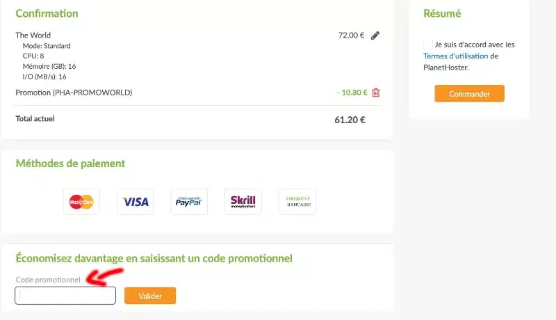 code promo planethoster